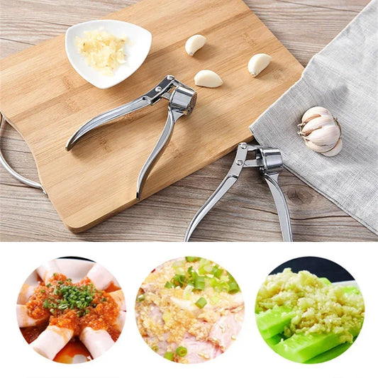 Stainless Steel Garlic Press – Heavy Duty Garlic Crusher Kitchen Tool