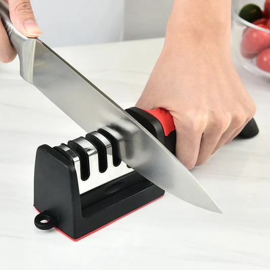 4-Stage Kitchen Knife Sharpener – Professional Manual Knife Sharpening Tool