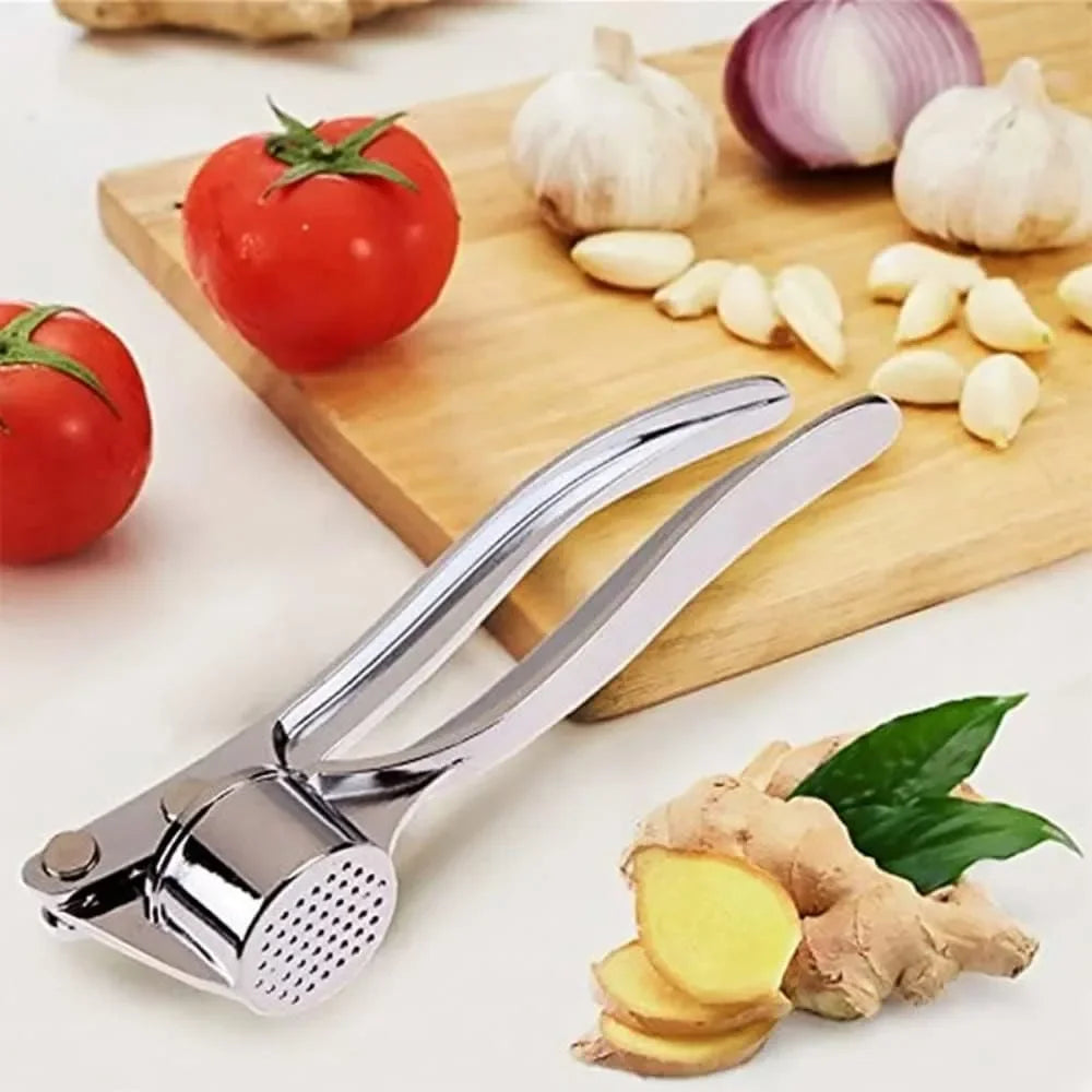 Stainless Steel Garlic Press – Heavy Duty Garlic Crusher Kitchen Tool